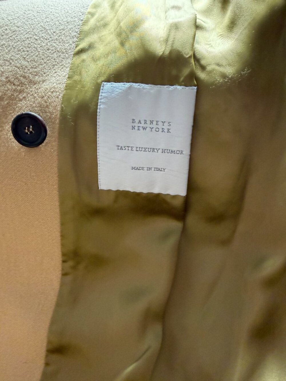 BARNEYS NEW YORK camel wool pea coat - Picture 4 of 5